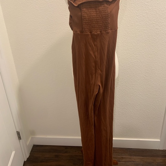 Aerie Brown Halter Jumpsuit with Wide-Leg Silhouette - Picture 3 of 4